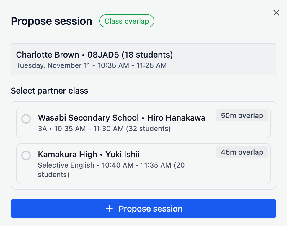 Propose session interface